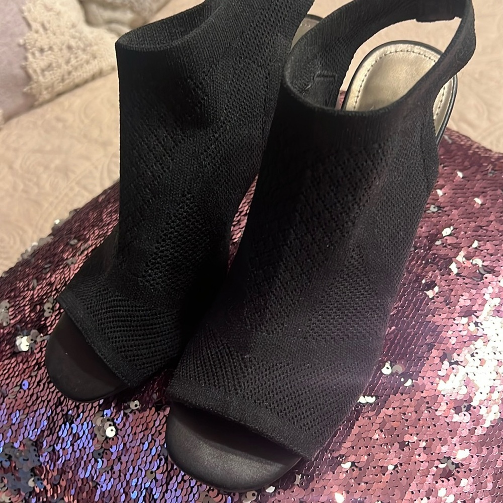Black Stretchy IMPO Sandals 6.5M